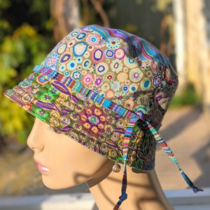 Women's Chemo Hat, Cancer Hat, Size Info in 3rd/4th Photo, Collection of Designer Kaffe Fassett Soft Pre-Washed Cotton Fabrics USA image 9