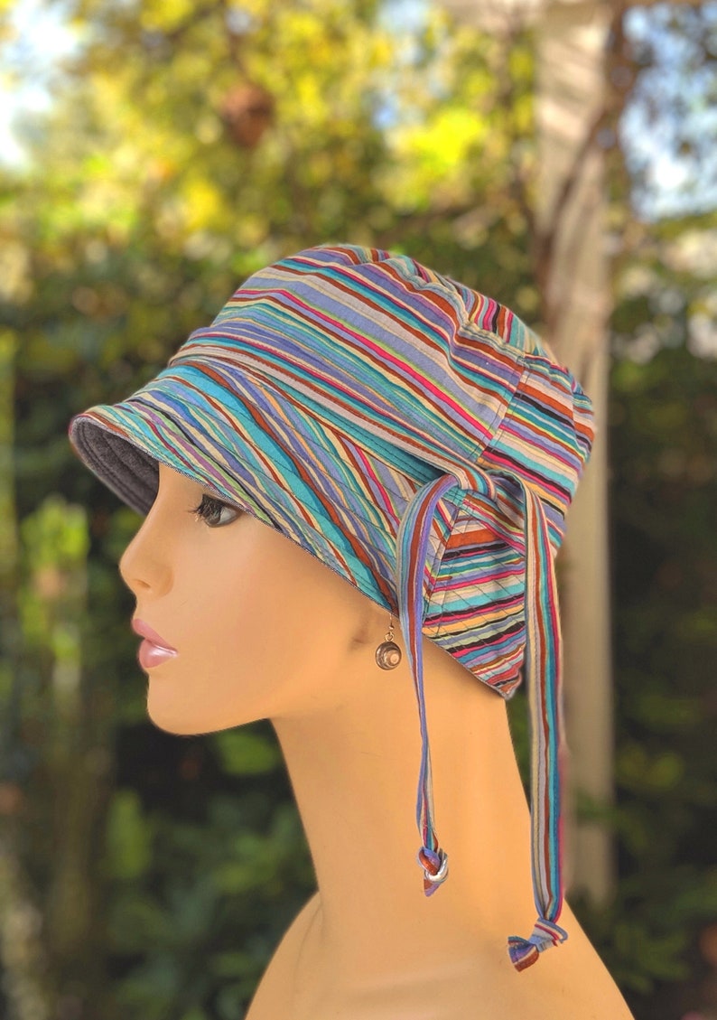 Chemo Headwear Alopecia Hat Hair Loss Head Cover Denim Etsy