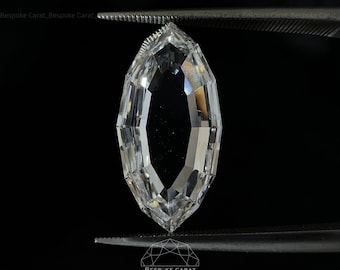 Diamante cultivado en laboratorio, corte escalonado, medio retrato, CVD, diamante suelto, corte híbrido único, hecho a pedido