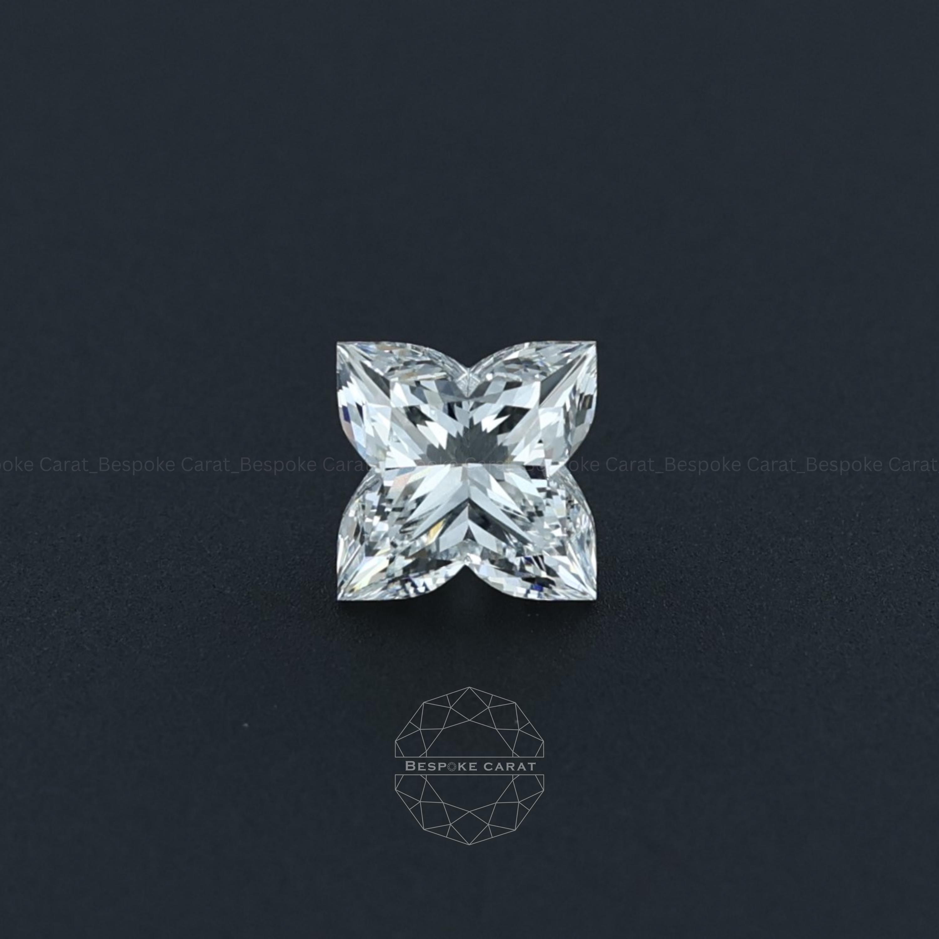 European Cut Lab Diamond Floral Cut Lab Grown Diamond | Custom Shape Certified Diamond | Ethical ...
