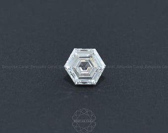 Diamante sintético de talla hexagonal / Diamante certificado con forma personalizada / Opción ética y sostenible