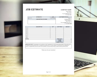 Modello di preventivo di lavoro modificabile / Modulo di proposta del contraente (download immediato)