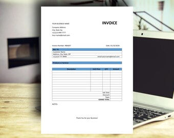 Modello di fattura modificabile / Design moderno e minimalista (Word)