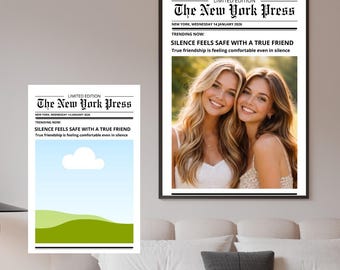 Poster personalizzato per giornale sull'amicizia / Decorazione personalizzata per dormitorio (download digitale)