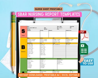 SBAR Nursing Report Template | Printable Nurse Handoff Sheets (Excel & Google Sheets)