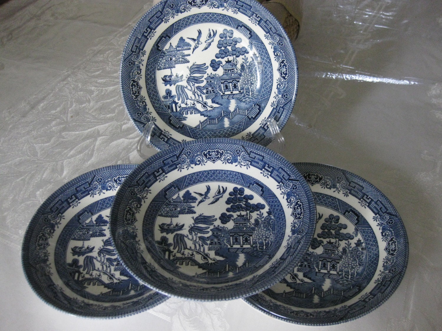 Blue Willow Churchill China England Soup Bowls Etsy