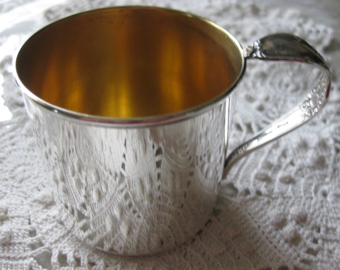 Baby Cup International Silver Co. Victorian Rose Handle Etsy