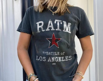 Rage Against The Machine Battle of Los Angeles T-Shirt, 90s Rap Metal Band Tee, Vintage Music Shirt, Unisex