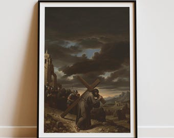 The Passion of Christ Vintage Oil Painting - Moody Sacred Art, Meaningful Christian Gift(Digital Download)
