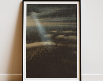 The Passion of Christ Vintage Painting - Easter Wall Art, Moody Sacred Decor (Digital Download)