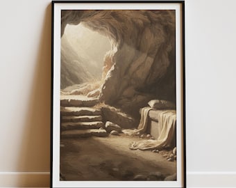 Empty Tomb Christian Wall Art for Easter Decor(Digital Download)