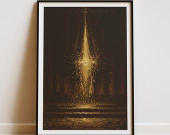 Torn Veil Easter Wall Art, Matthew 27:51 Christian Digital Print, Resurrection Sunday Decor