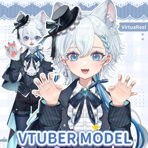 Yuki | Vorgefertigtes männliches Modell | Pelzig | Gebrauchsfertig | Vtube Studio | Live2D-Modell | Vtuber Design