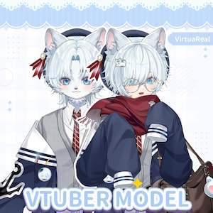 Yuki Winter Male Cat VTuber Model | Live2D Rigged for VTube Studio