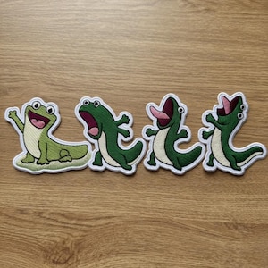 Toppe ricamate con il meme di Tom Lizard, toppa termoadesiva del film Disney Pixar Hoppers, toppa divertente con il meme di Lizard, zaino, giacca, uniformi, cappello