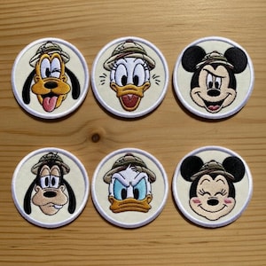 Embroidered Mickey Mouse Safari Patches, Disney Mickey And Friends Iron on Patch, Disneyland Patch, Disney Trip Gift, Jacket Backpack Patch