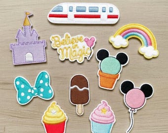 Disney Snack Embroidered Iron On Patch, Disney Mickey Patches, Disney Castle Patch, Tshirt Tote Jacket Backpack Patch, Disney Trip Gift