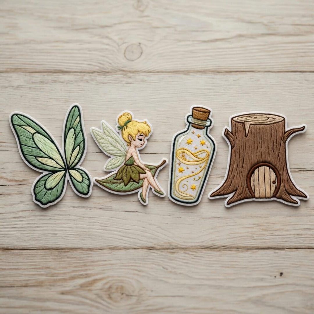Disney Tinker Bell Embroidered Patches, Neverland Fairy Iron on Patch ...