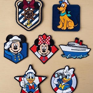 Embroidered Mickey and Friends Cruise Patch, Disney Pirates Caribbean Iron On Patch, For Jacket Backpack Bags Hat Uniforms, Gift For Fans