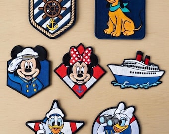 Embroidered Mickey and Friends Cruise Patch, Disney Pirates Caribbean Iron On Patch, For Jacket Backpack Bags Hat Uniforms, Gift For Fans