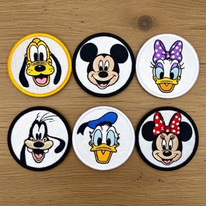 Disney Mickey and Friends Embroidered Iron On Patches Set- Mickey And Friends Cartoon Applique, Disney Gift, Jacket Backpack Hat Uniforms
