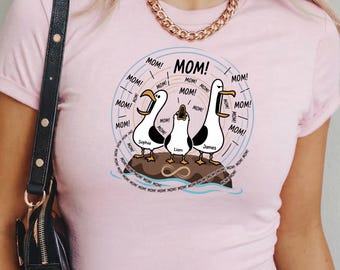 Bella Canvas® Möwe Mama Mama Mama personalisiertes Baby T-Shirt, lustiges Muttertagsgeschenk für Mama, Disney Nemo Crop Top, Findet Nemo Y2K Frauen Geschenk