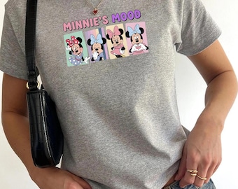 Minnies Stimmung Baby T-Shirt, Minnie Maus Rosa Crop Top, Pastell Disney Shirt, Y2K Retro Disneyland Bekleidung, Damen Grafik-T-Shirt