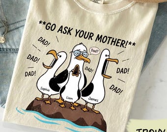 Möwe Papa Papa Papa personalisiertes Shirt - lustiges Vatertagsgeschenk für Papa - Disney Nemo T-Shirt - Findet Nemo