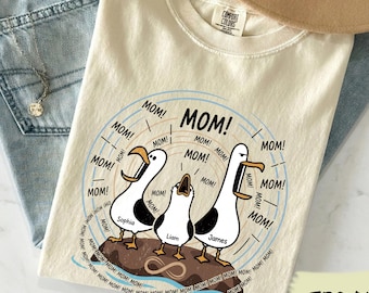 Möwe Mama Mama Mama personalisierte Komfort Farben Shirt, lustiges Muttertagsgeschenk für Mama, Disney Nemo T-Shirt, findet Nemo