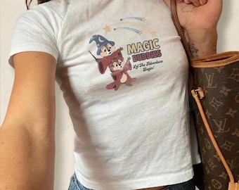 Magic Buddies Chip und Dale Baby T-Shirt, Chip & Dale Baby T-Shirt, Vintage Disney Top, Damen Grafik T-Shirt, Disney Trip Bekleidung