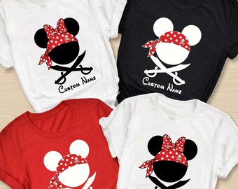 Custom Name Disney Pirate Shirt, Mickey and Minnie Pirate Night Tee, Matching Family Cruise Outfit, Disney Cruise Trip, Family Group Shirt