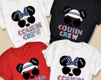 Custom Cousin Crew Shirt, Mickey Minnie Nautical Cruise, Family Reunion Gift