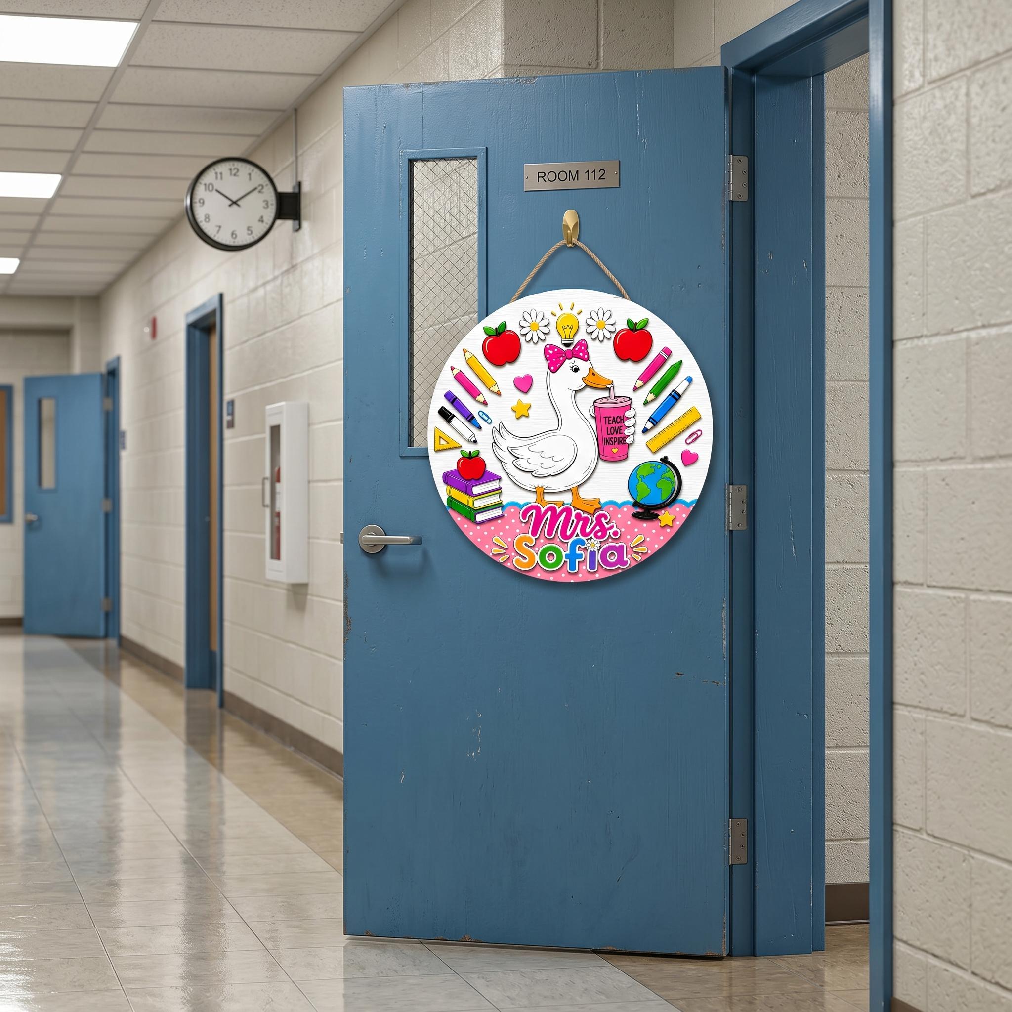 Custom 3D Wooden Teacher Door Sign, Personalized Classroom Decor, Mrs ...