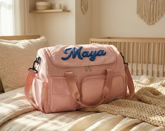 Personalized Diaper Bag, Custom Baby Bag, Embroidered Name Diaper Tote, Baby Shower Gift, Hospital Bag, Mommy Bag, New Mom Gift