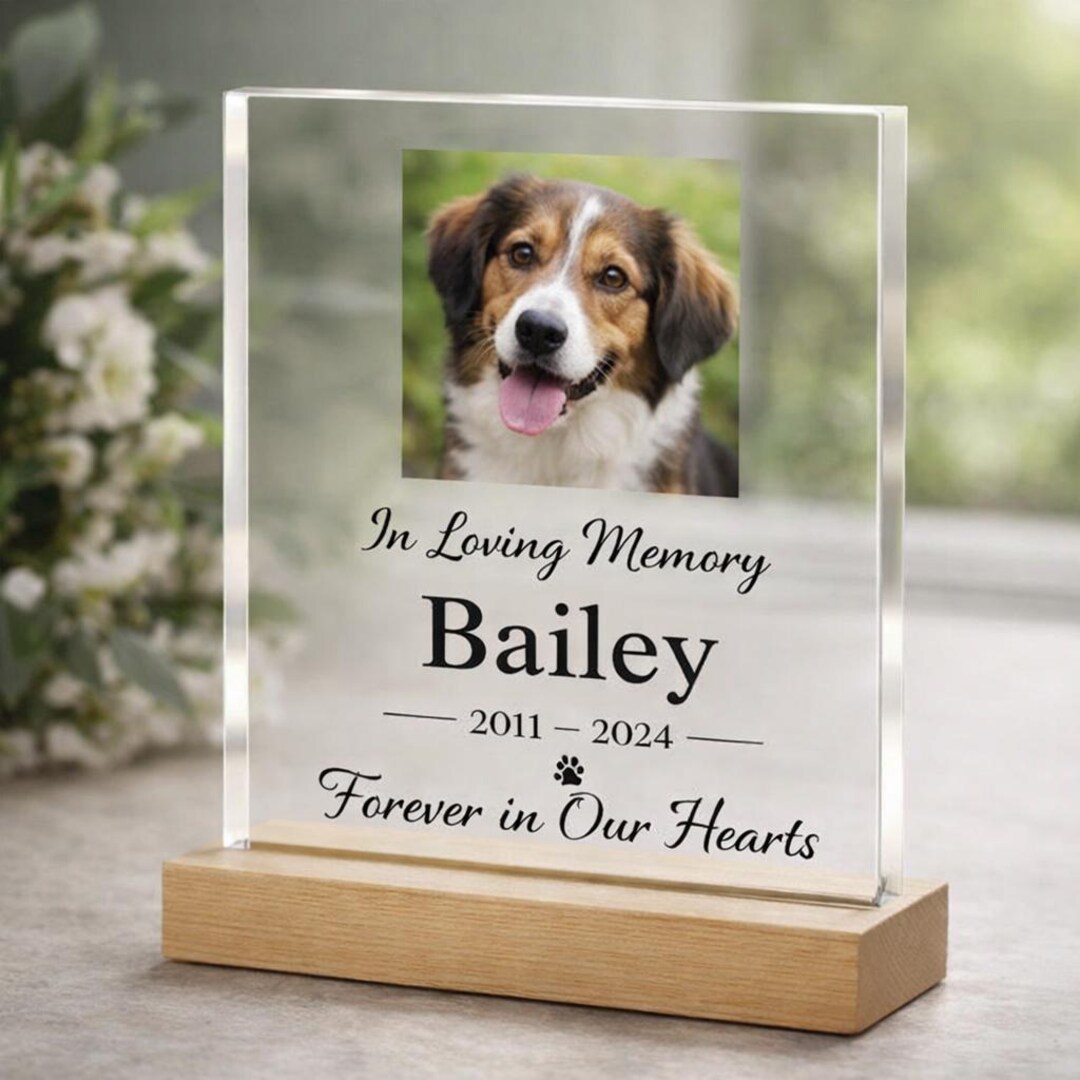Personalized Pet Memorial Plaque – Custom Acrylic Photo Tribute for ...