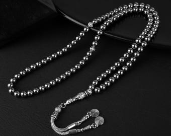 Natural Stone Tasbih Prayer Beads 99 | Handmade Turkish Misbaha, Islamic Gift