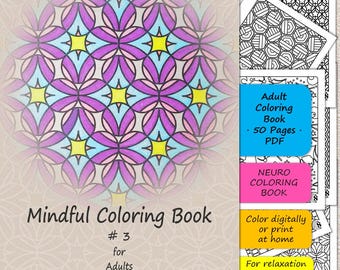Meditative Pattern Coloring Book for Adults | 50 Printable Pages (Digital Download)