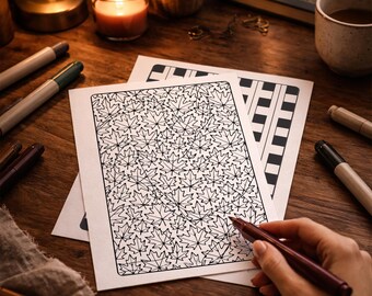 Adult Coloring Book | 50 Abstract Neuro Art Pages (Digital Download)