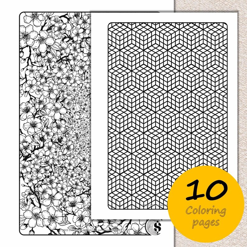 Mini Neuro Coloring Book | 10 Printable Pages | Mindful Relaxing Line Art | Digital Download image 4