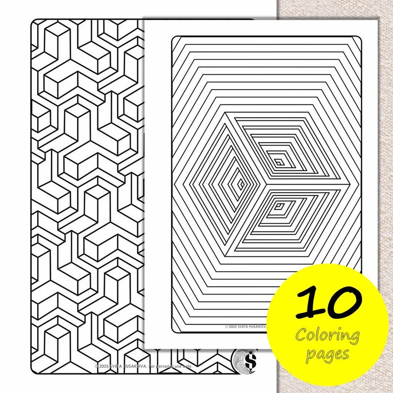 Mini Neuro Coloring Book | 10 Printable Pages | Mindful Relaxing Line Art | Digital Download image 5