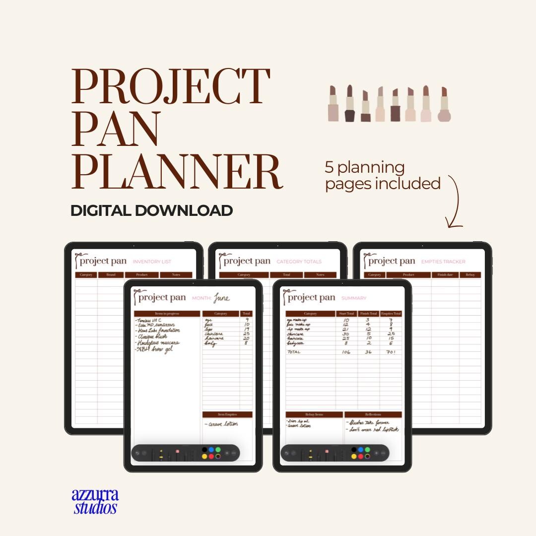 Project Pan Planner - Digital Template - Etsy