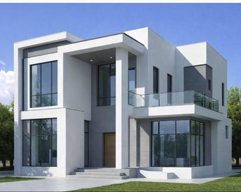 Elegant villaontwerp met 5 slaapkamers – kant-en-klare gerenderde tekeningen