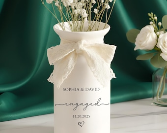 Presente de Noivado Personalizado, Vaso Personalizado para Noivos, Presente para Novos Noivos, Presente de Casamento para Recém-Casados, Lembrança da Data do Noivado