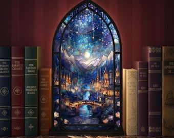 Velaris Book Nook, Feyre and Rhysand ACOTAR geïnspireerd boekenhoekje, Night Court Fantasy boekenplank invoegen, Fantasy Book Nook, decor boekcadeau