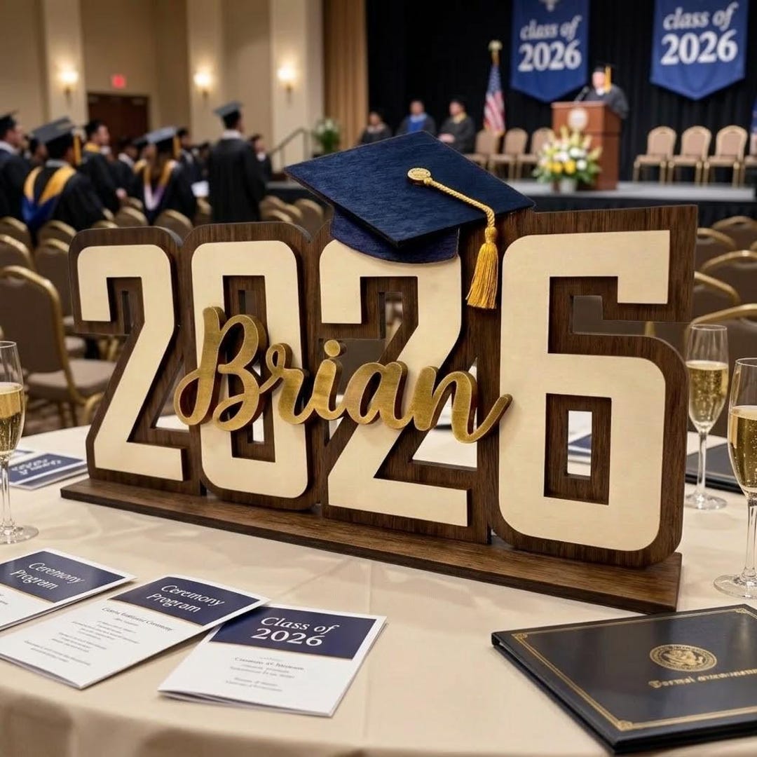 Personalized Graduation 2026 Wood Sign, Custom Name Class of 2026 Sign ...