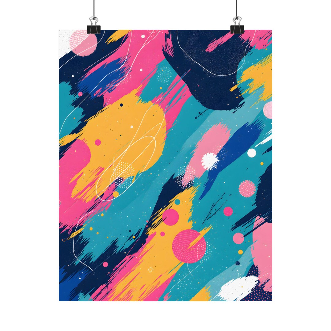 Spring Bloom Poster Spring Blooms Abstract Matte Poster Print for Energetic Living Room ...