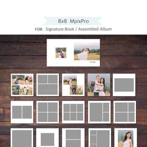 8x8 MpixPro Signature Book or Assembled Album Templates (ALB36) INSTANT DOWNLOAD