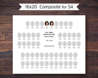 16x20 Composite for 54, Photoshop Template - SCH101 - INSTANT DOWNLOAD