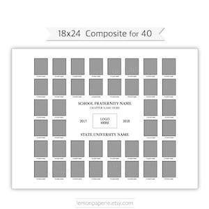 18x24 Class Composite Template for 40, PSD Photoshop Template - INSTANT DOWNLOAD (SCH57)