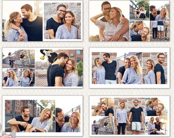 SALE 8x8 Press Printed Lay Flat Album Template - Classic (ALB203) INSTANT DOWNLOAD